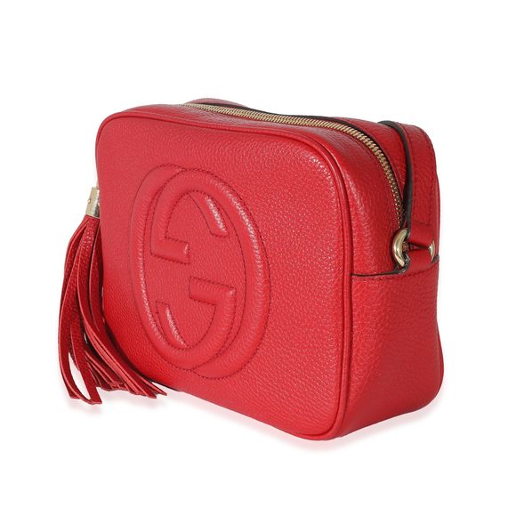 Gucci Red Pebbled Leather Soho Disco - Picture 2 of 8